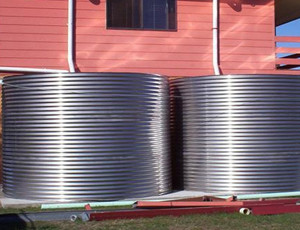 Two Stainless Steel Round Water Tanks