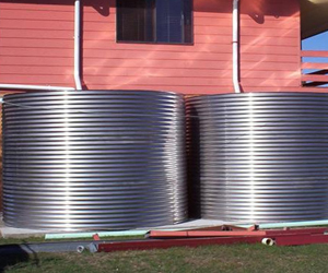 Two Stainless Steel Round Water Tanks